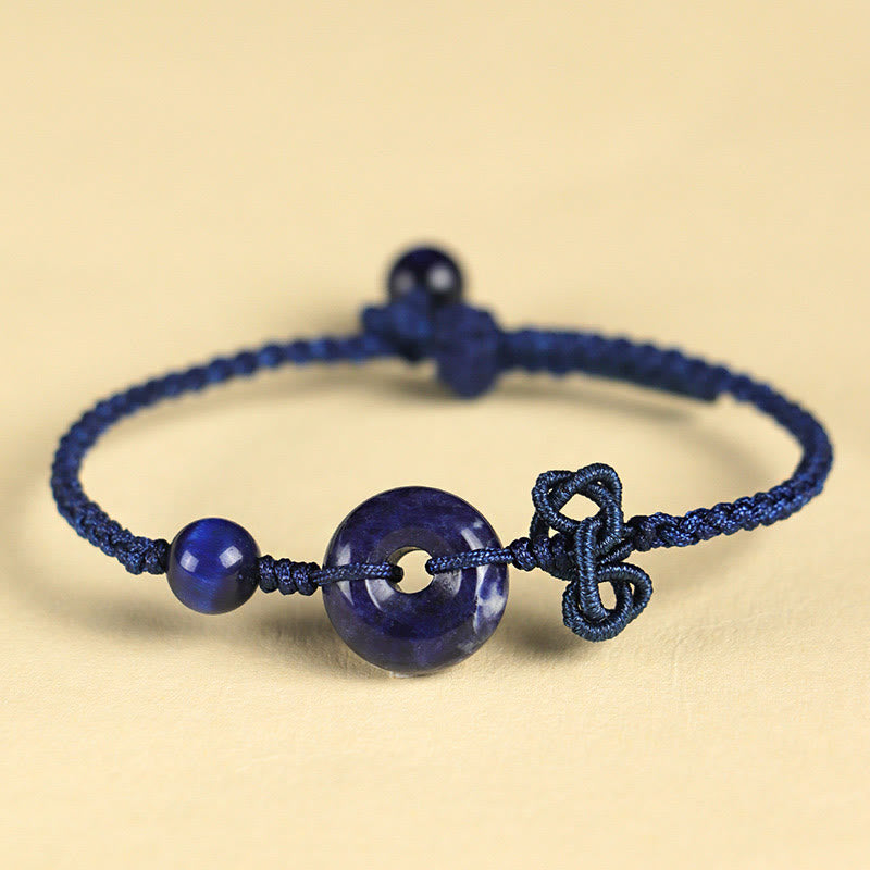 14 mm Rosenquarz-Armband mit positivem Glückssymbol und Peace-Schnalle