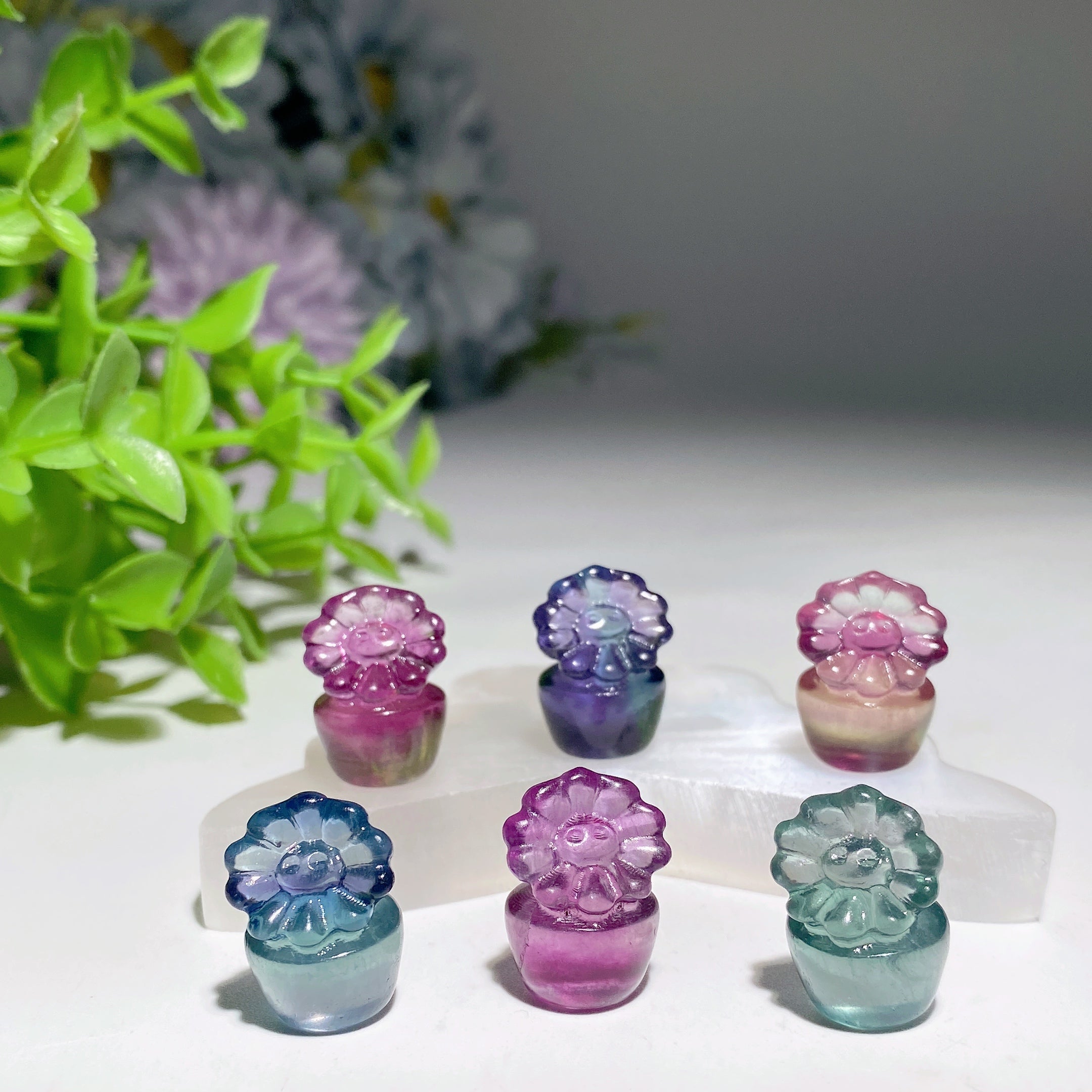 15-20mm Mini Fluorite Crystal Figurines for Healing Display