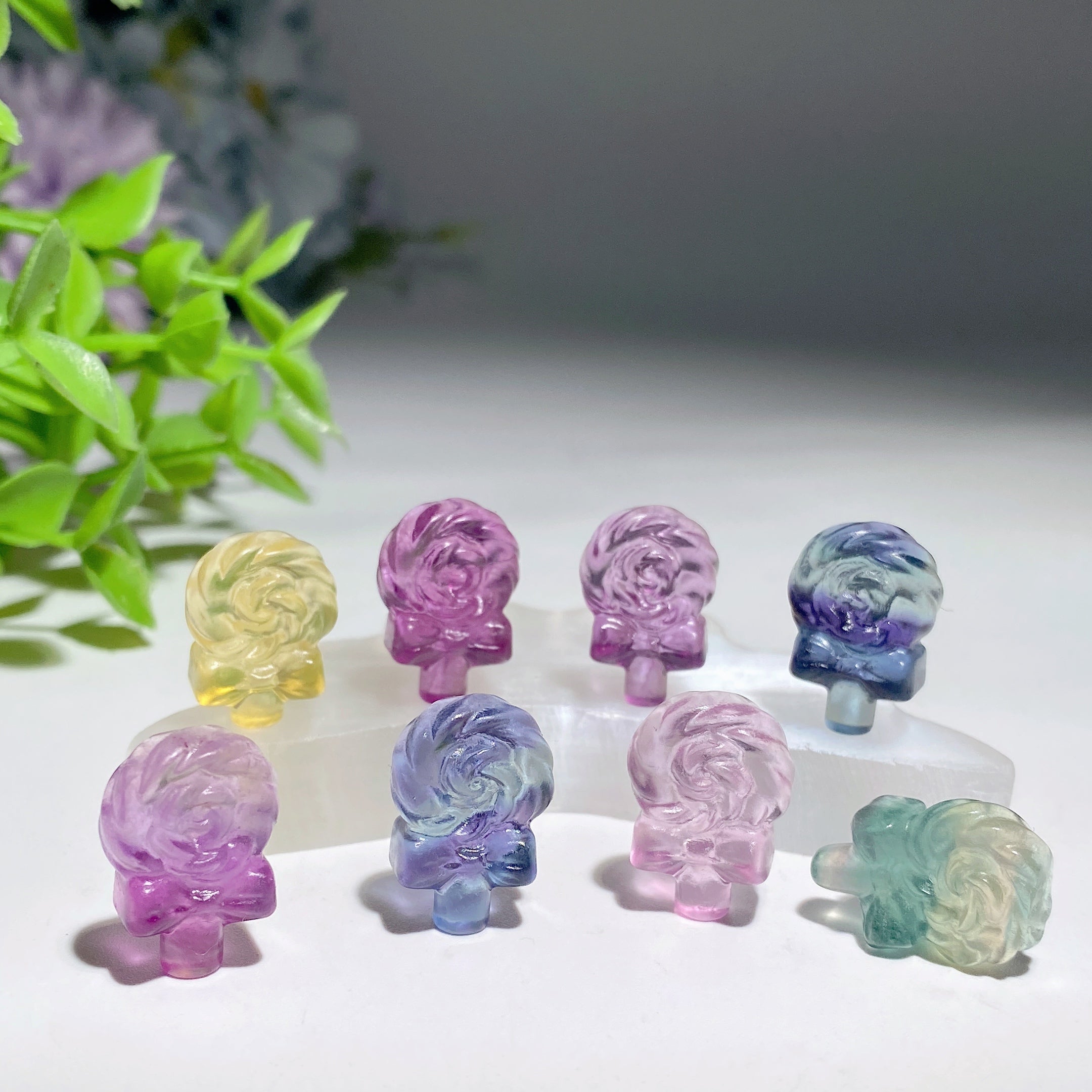 15-20mm Mini Fluorite Crystal Figurines for Healing Display