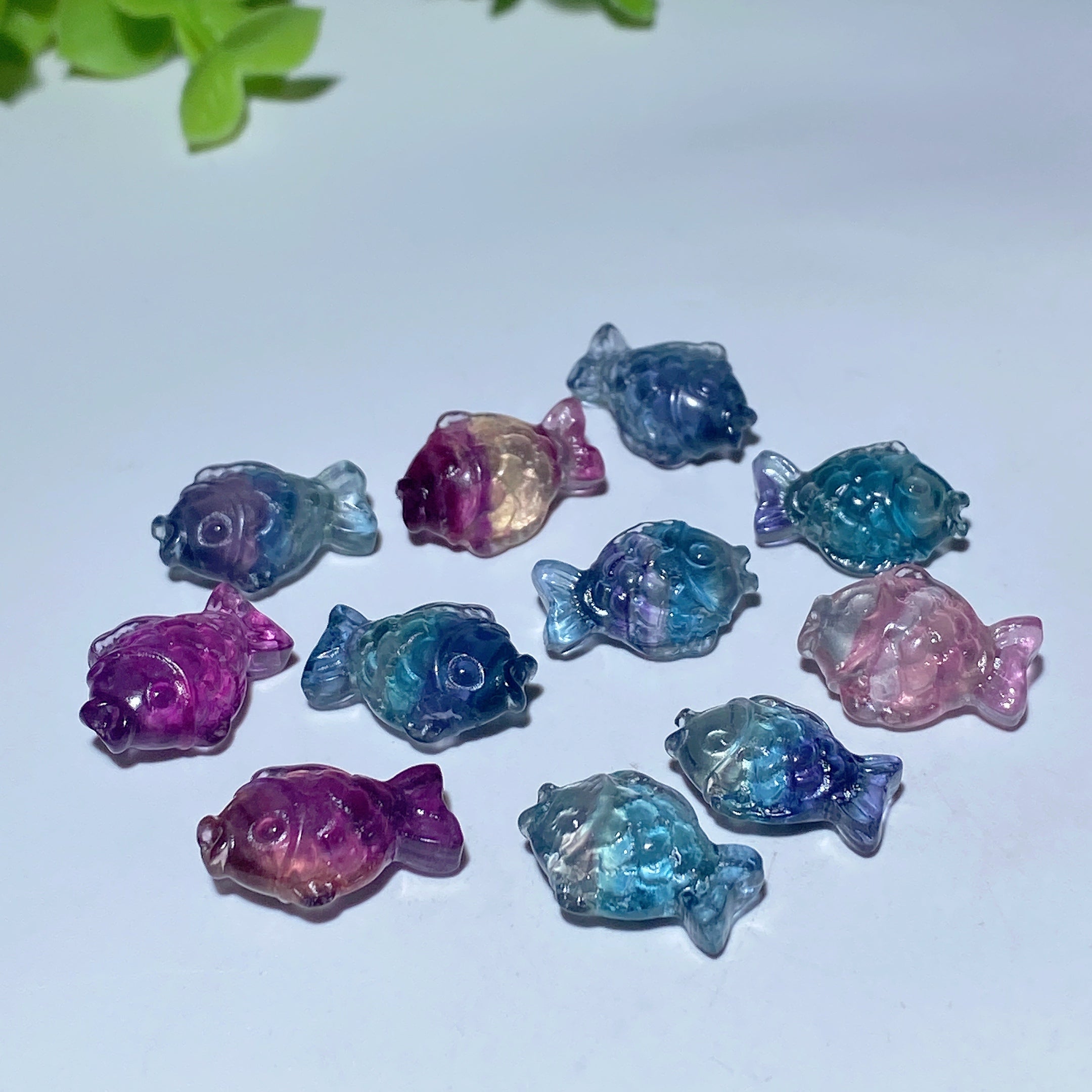 15-20mm Mini Fluorite Crystal Figurines for Healing Display