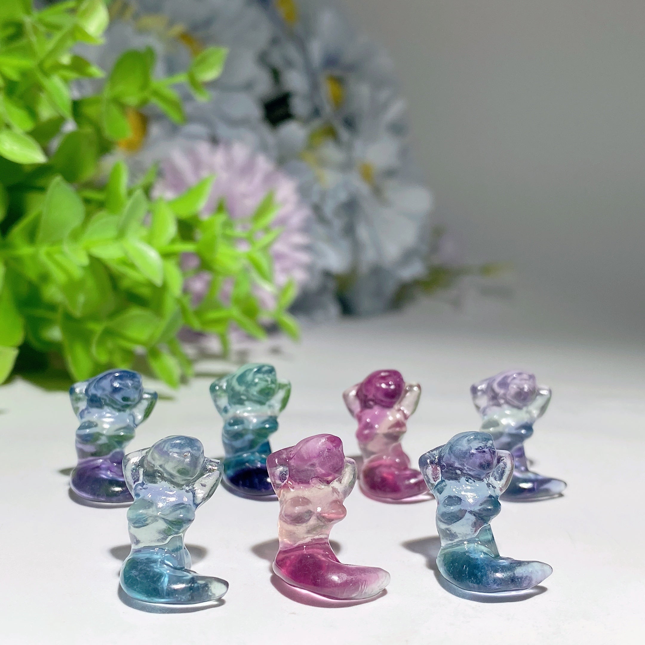 15-20mm Mini Fluorite Crystal Figurines for Healing Display