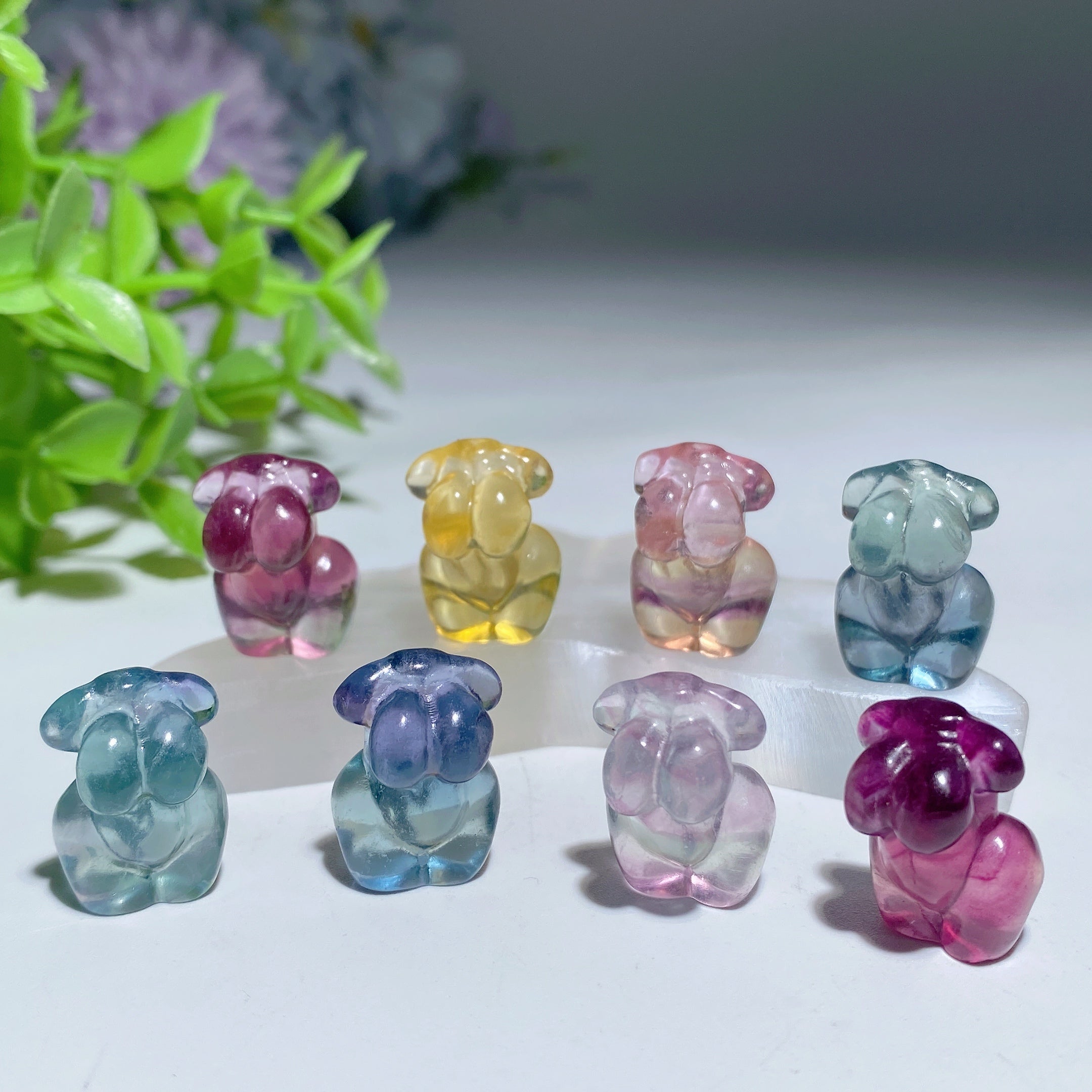 15-20mm Mini Fluorite Crystal Figurines for Healing Display