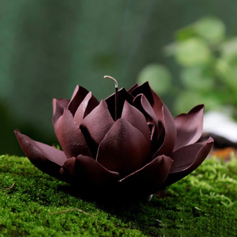 Tibetischer Lotus-Räucherbrenner aus violettem Ton für Frieden und Ruhe
