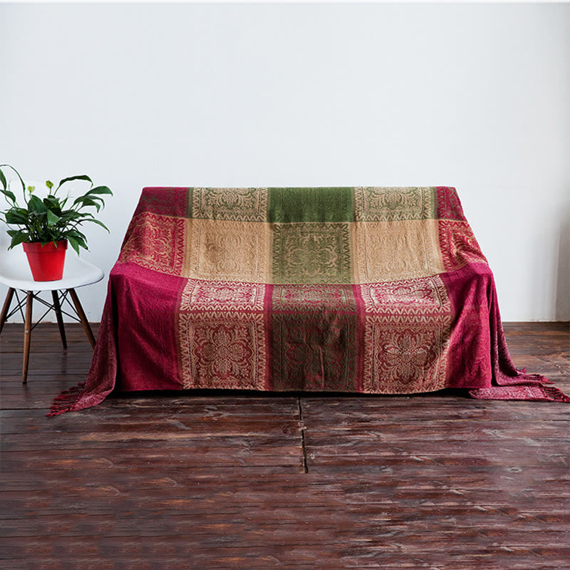 150 cm tibetische spirituelle Textildecke, bunte Blumen