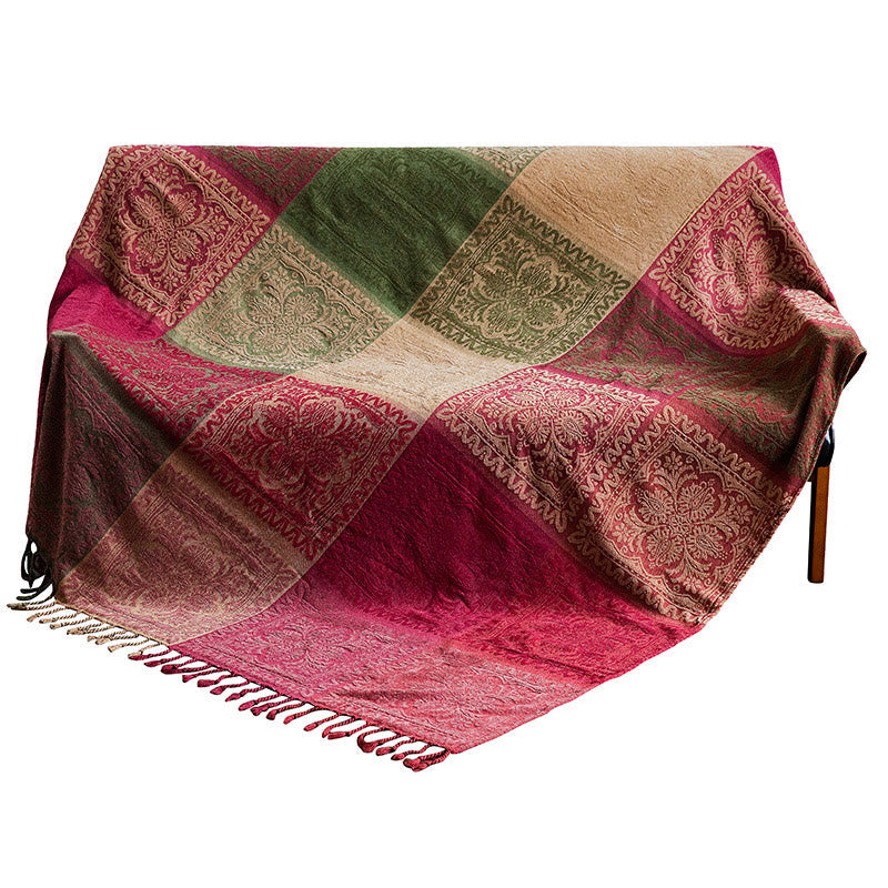 150 cm tibetische spirituelle Textildecke, bunte Blumen