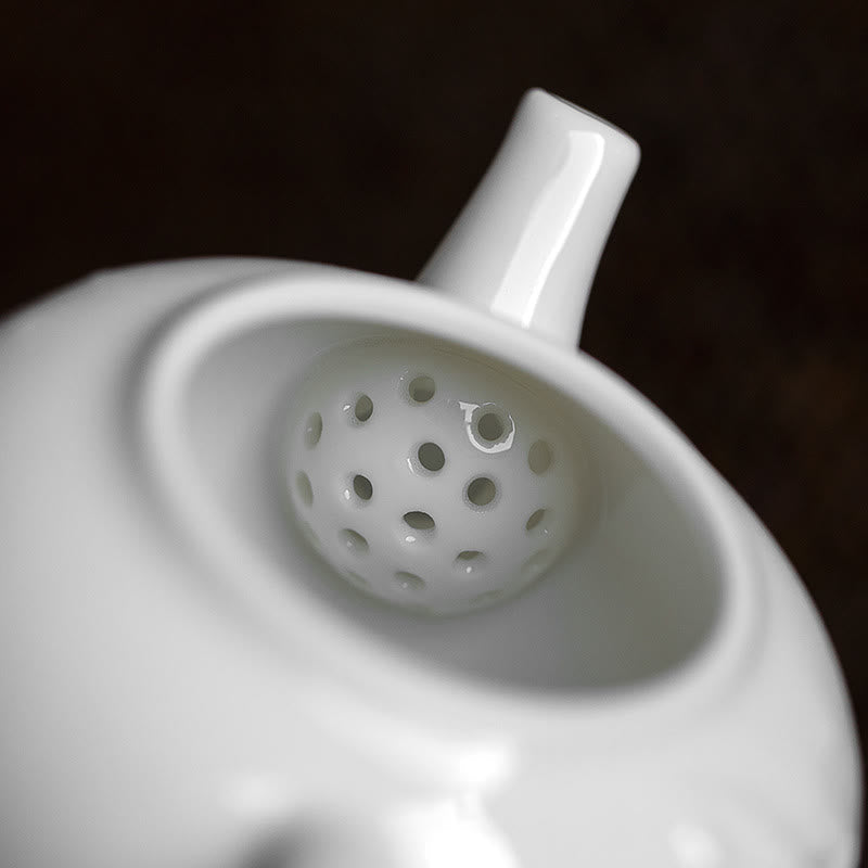 150 ml chinesische Keramik-Teekanne mit eingraviertem Pflaumen-Kiefern-Bambus-Design