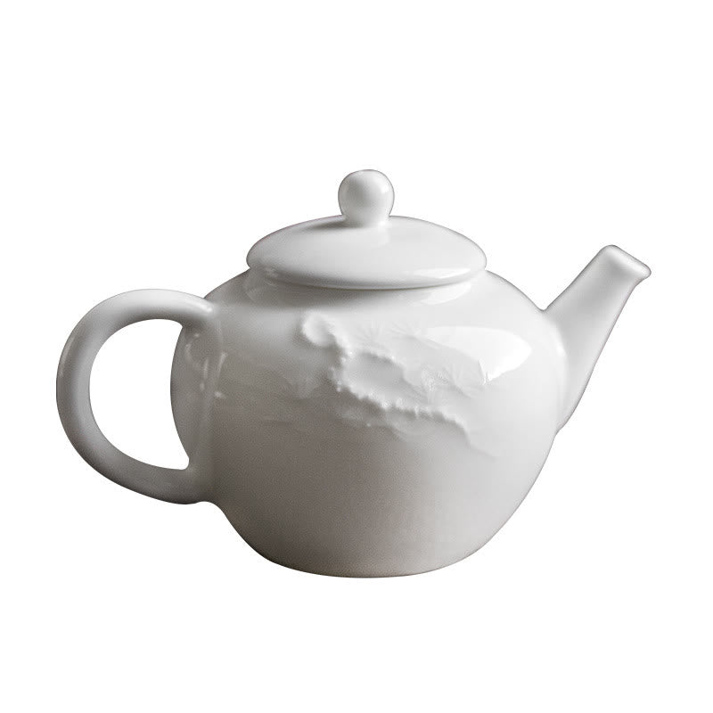 150 ml chinesische Keramik-Teekanne mit eingraviertem Pflaumen-Kiefern-Bambus-Design