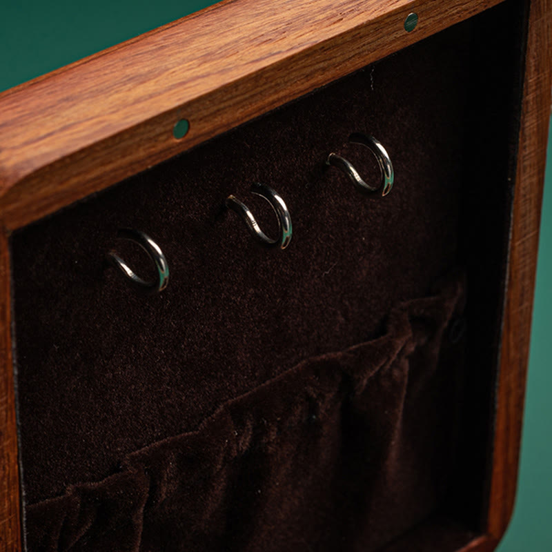 Schmuckschatulle aus Rosenholz mit antikem Blumenblatt-Design – handgefertigte Aufbewahrung