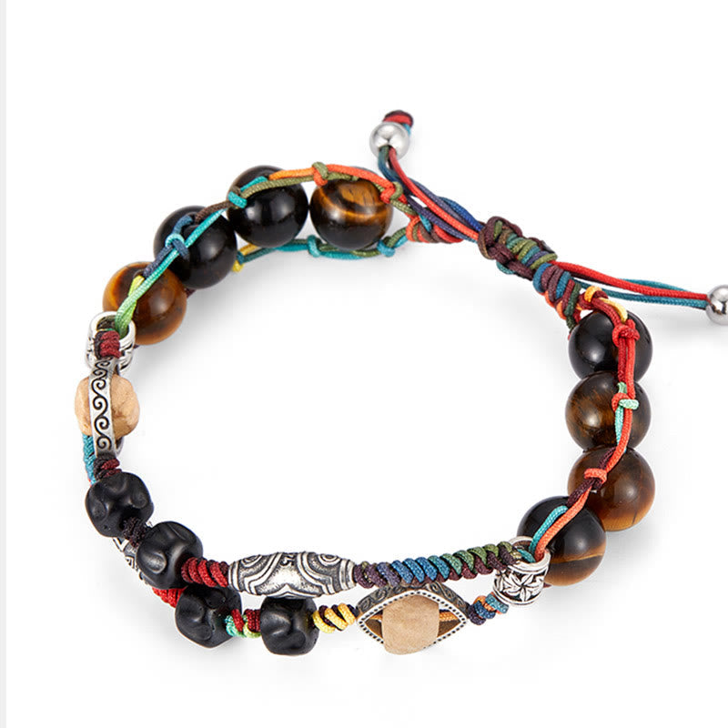 Sterling Silber Tigerauge Mut Armband Handgemacht Bodhi Samen