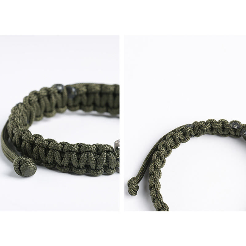 Sterling Silver Braided Rope Spiritual Protection Bracelet