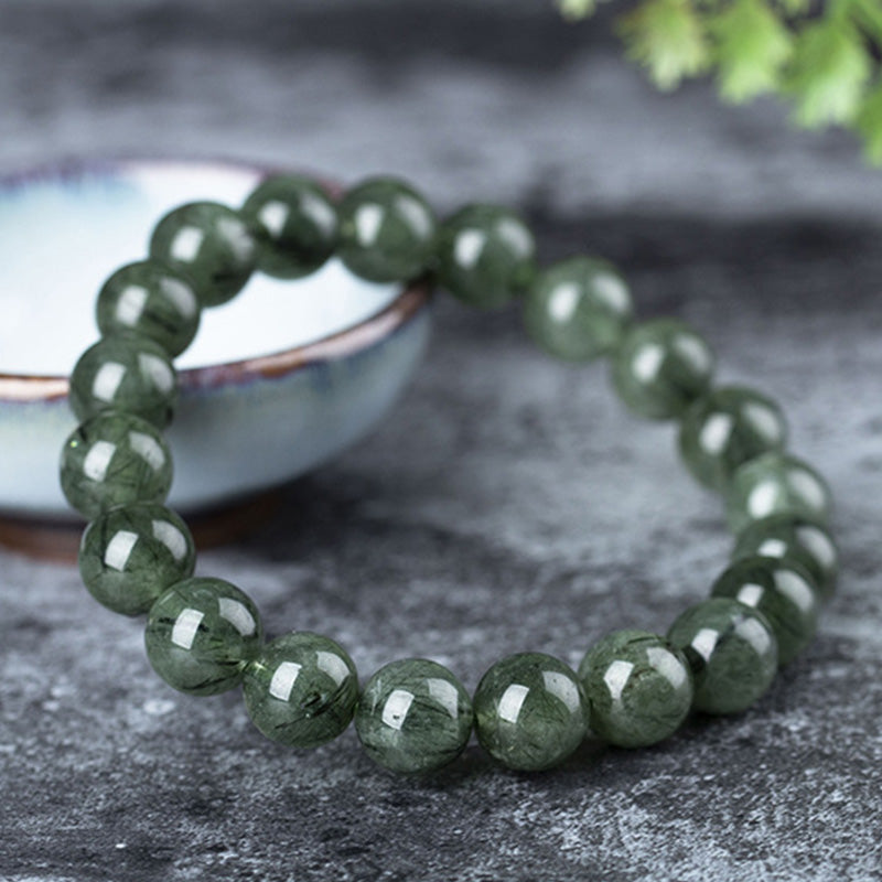 8mm Green Crystal Spiritual Bracelet for Wealth & Protection