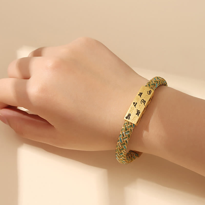 15 cm blaues Om Mani Padme Hum Seilarmband für Schutz und Glück