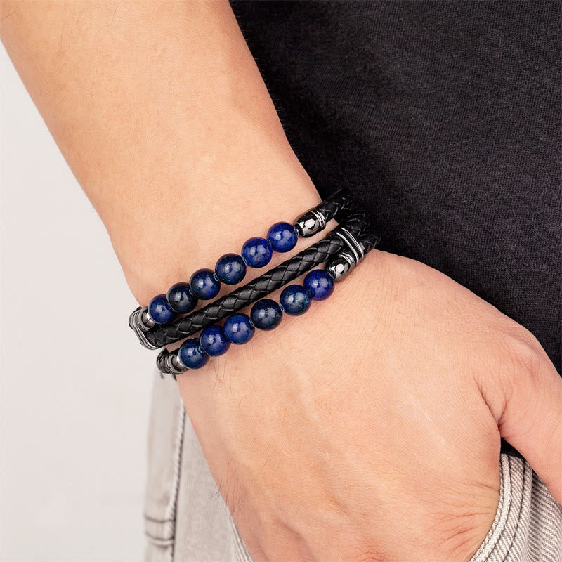 16–18 cm langes Schutz- und Kraftarmband mit blauem Tigerauge