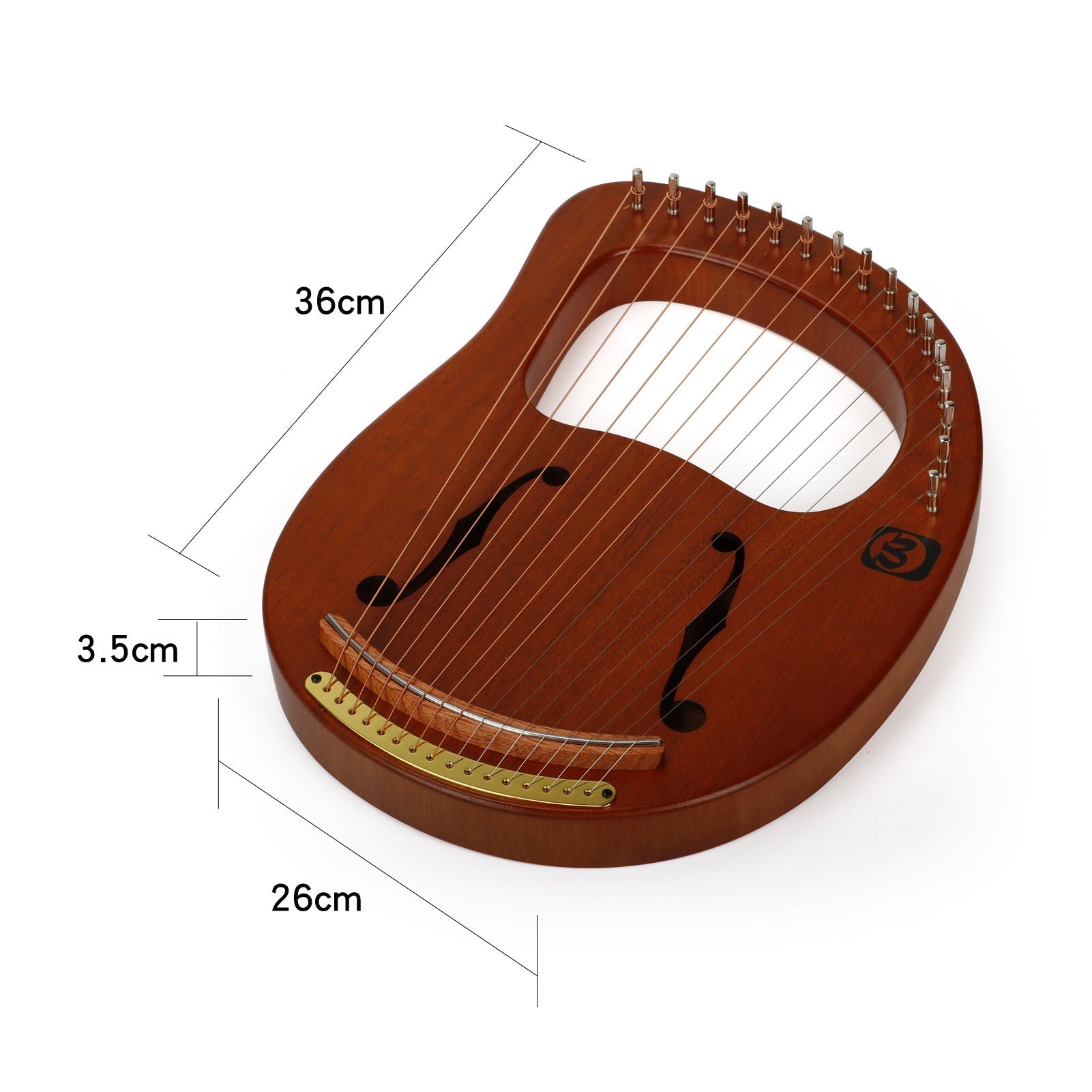 16-saitiges Mahagoni-Lyrharfeninstrument