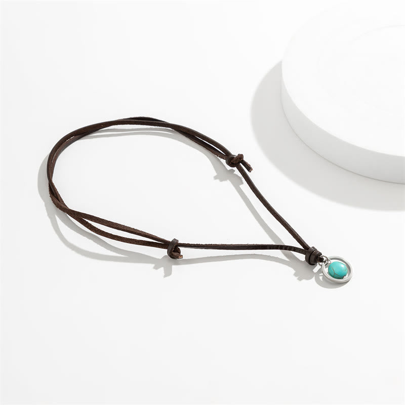 Round Turquoise Protection Strength Necklace Pendant