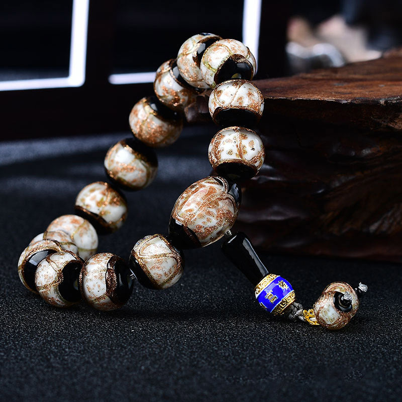 Tibetan Dragon Vein Agate Healing Bracelet 14mm