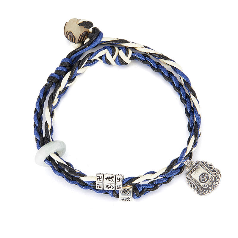 16 cm Sterlingsilber Om Mani Padme Hum Schutzarmband