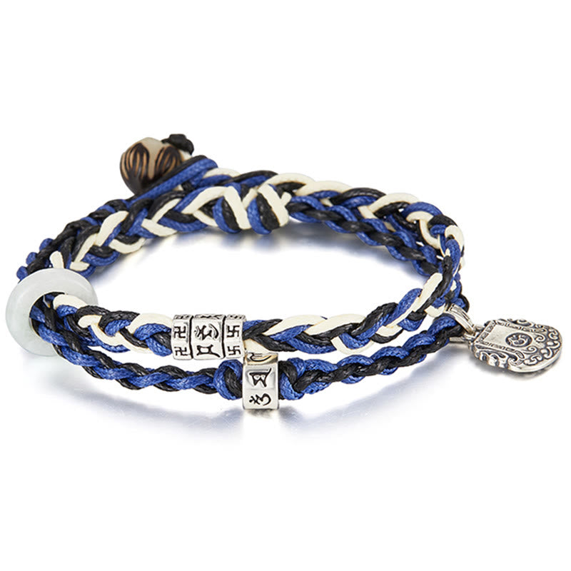 16 cm Sterlingsilber Om Mani Padme Hum Schutzarmband