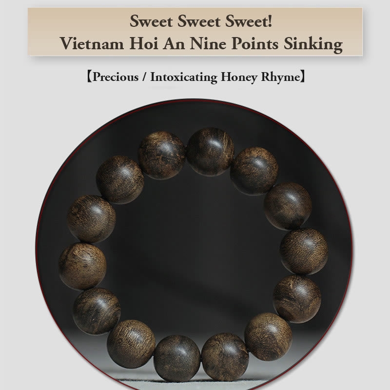 16 mm Adlerholz-Armband mit Friedensstärke aus Hoi An, Vietnam