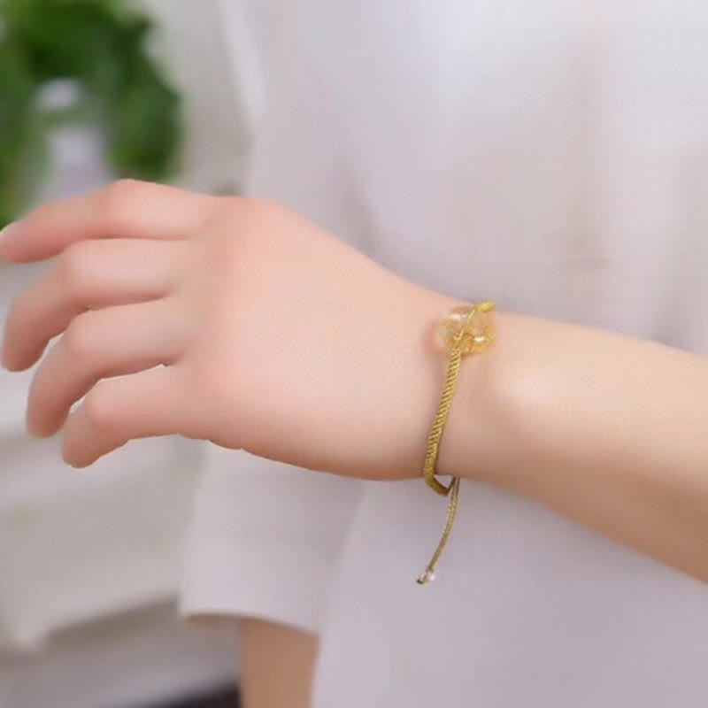 16 mm Citrin-Armband mit Peace-Schnalle für Glück und Wohlstand