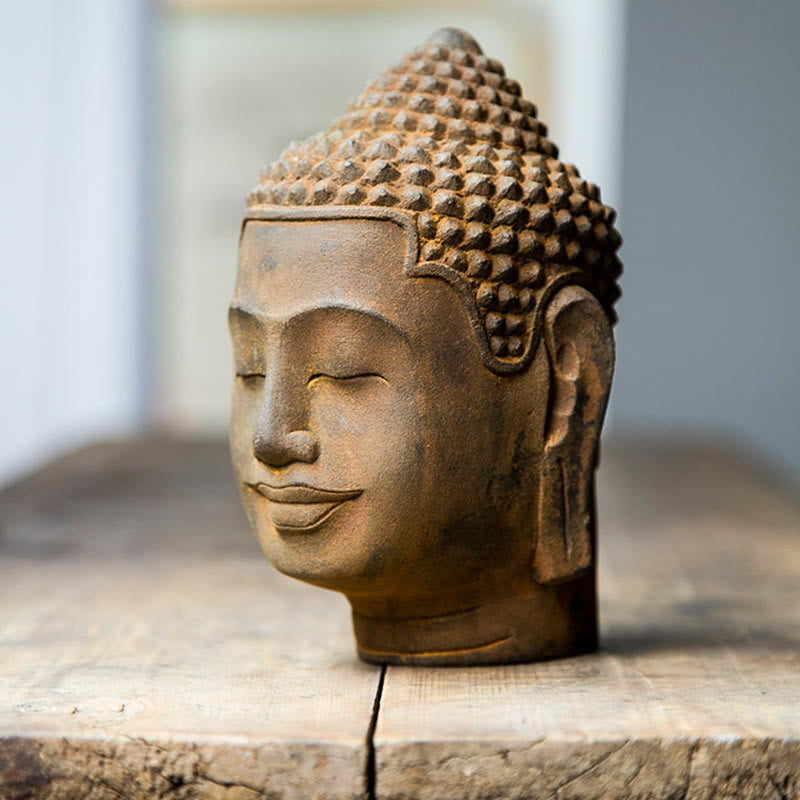 17,5 cm große Buddha-Statue aus Eisenpulverharz | Meditationssymbol