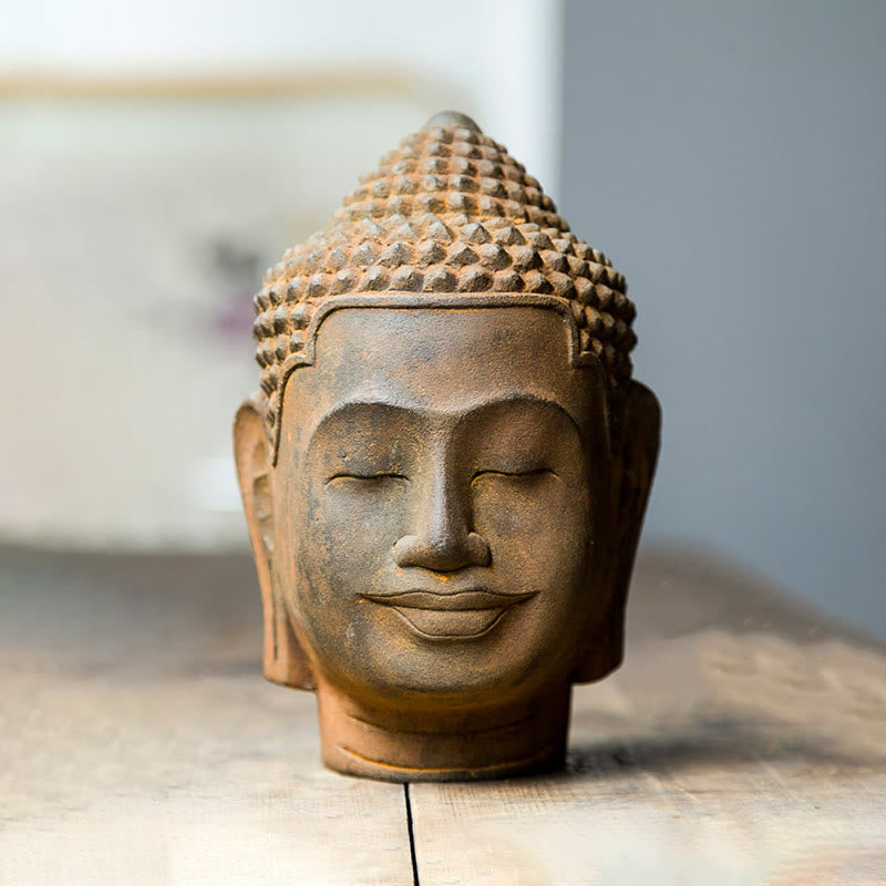17,5 cm große Buddha-Statue aus Eisenpulverharz | Meditationssymbol