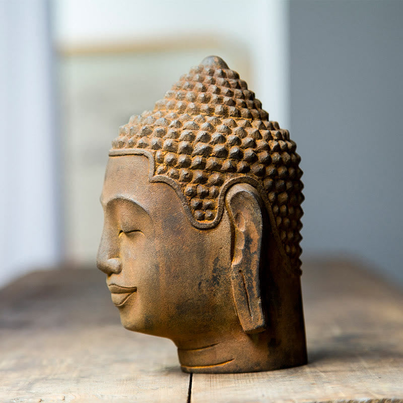 17,5 cm große Buddha-Statue aus Eisenpulverharz | Meditationssymbol
