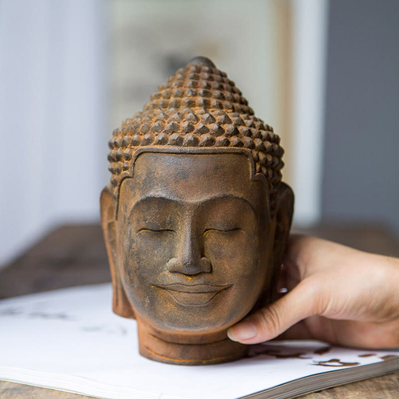 17,5 cm große Buddha-Statue aus Eisenpulverharz | Meditationssymbol