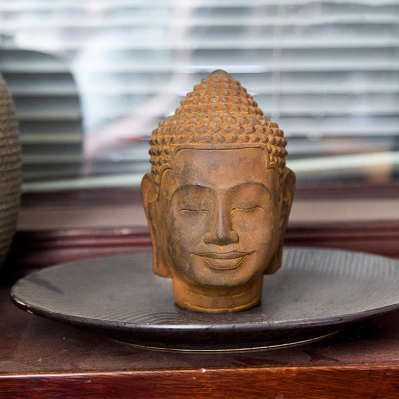 17,5 cm große Buddha-Statue aus Eisenpulverharz | Meditationssymbol