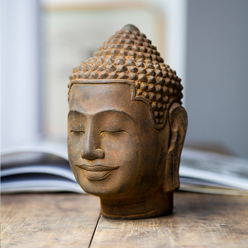 17,5 cm große Buddha-Statue aus Eisenpulverharz | Meditationssymbol
