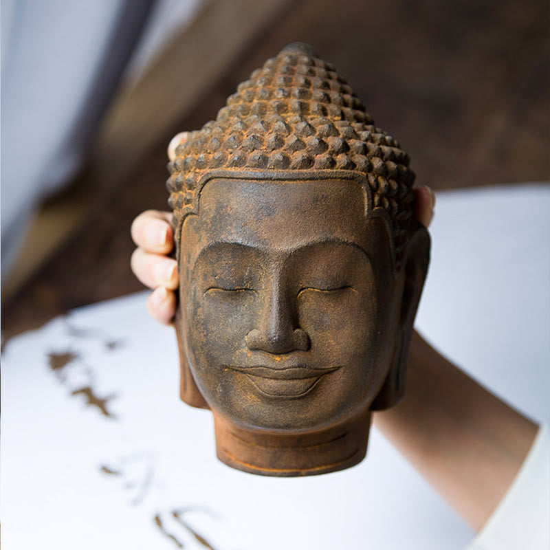 17,5 cm große Buddha-Statue aus Eisenpulverharz | Meditationssymbol