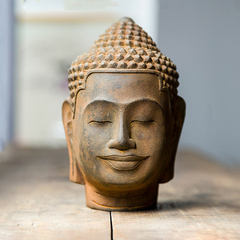 17,5 cm große Buddha-Statue aus Eisenpulverharz | Meditationssymbol