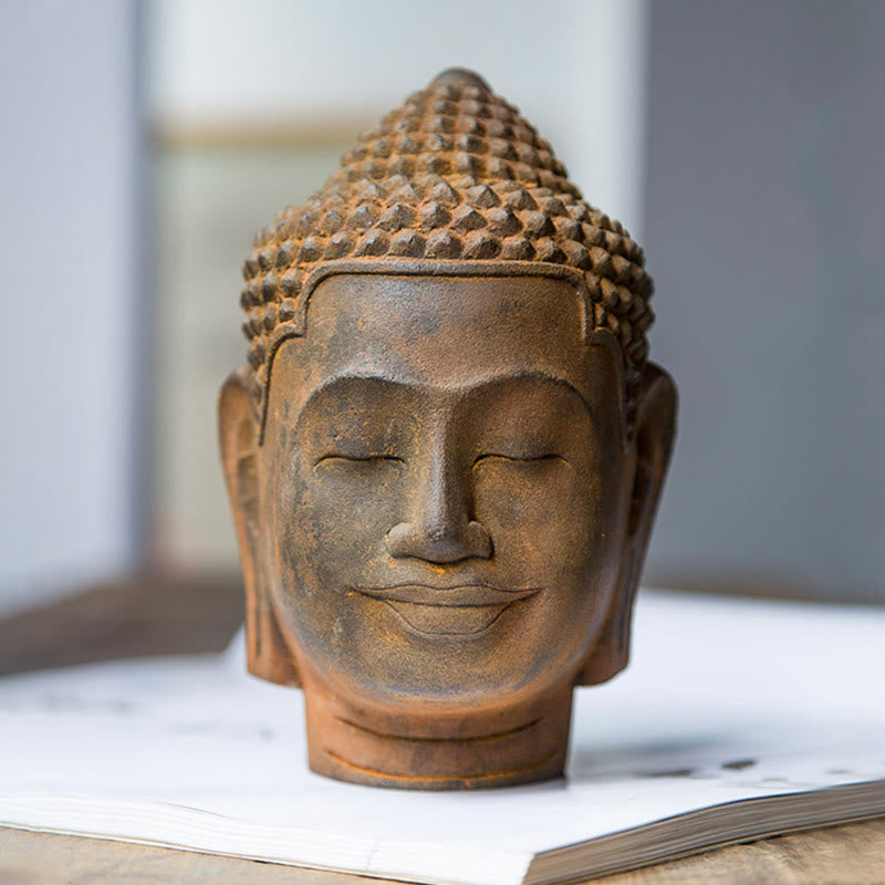 17,5 cm große Buddha-Statue aus Eisenpulverharz | Meditationssymbol