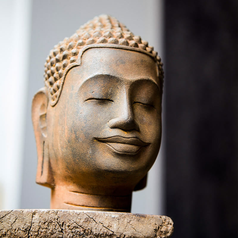 17,5 cm große Buddha-Statue aus Eisenpulverharz | Meditationssymbol