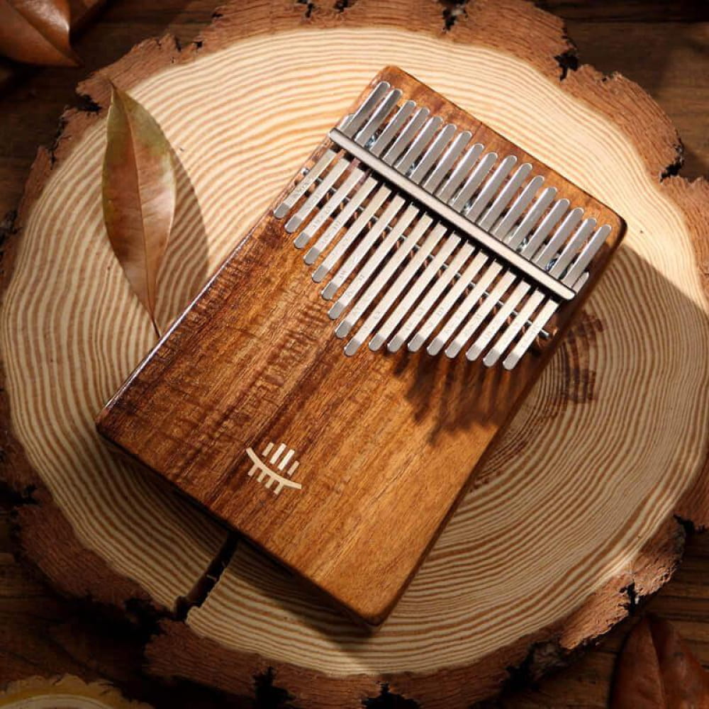 17 Key Acacia Wood Kalimba with Resonant Hollow Body - 17 Keys / Acacia / Ore Metal Piano Keyboard