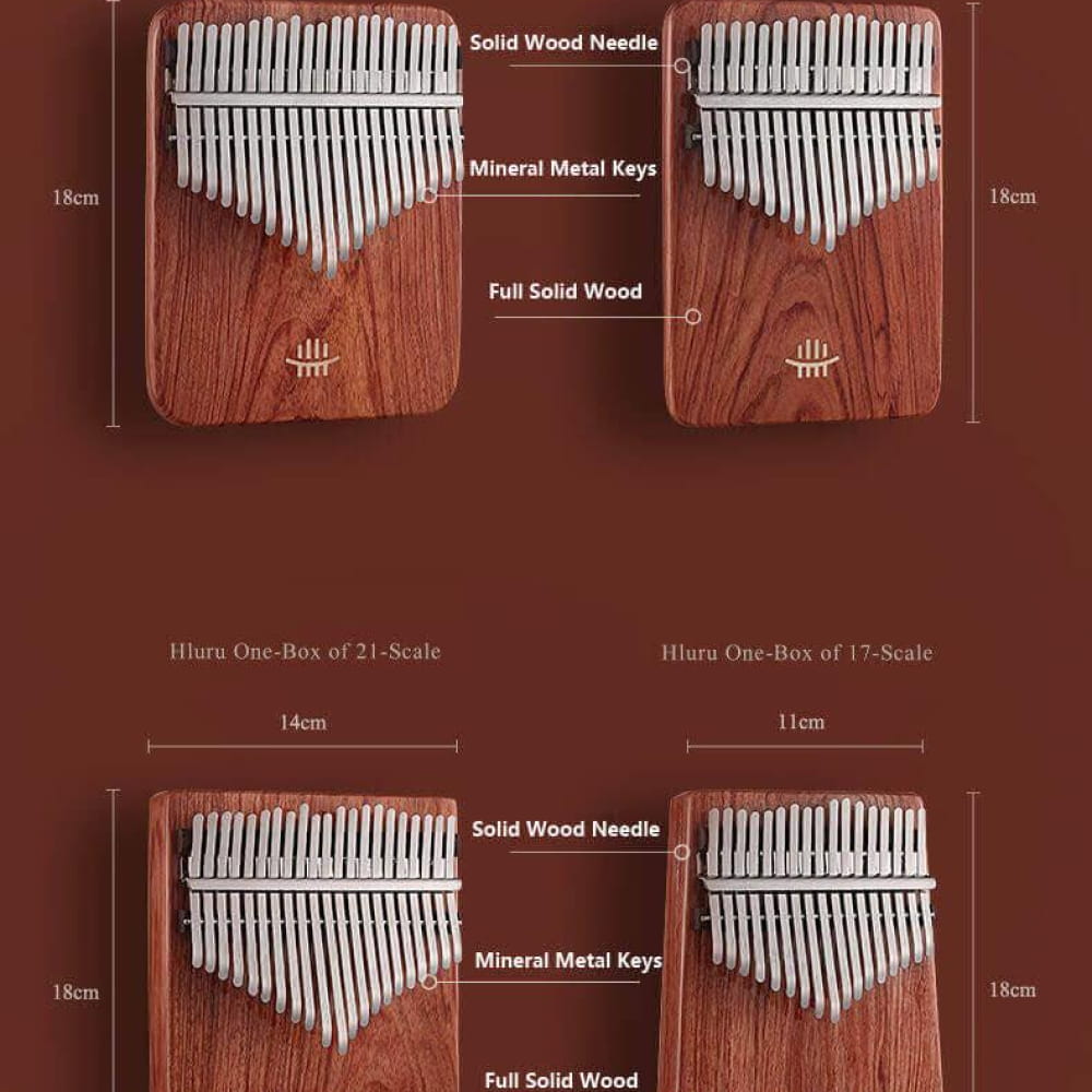 17 Key Zambian Rosewood C Tone Kalimba Thumb Piano - 17 Keys / Zambian RoseWood / Ore Metal Piano