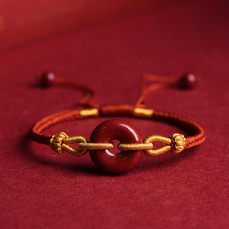 Cinnabar Peace Buckle Bracelet for Concentration & Harmony