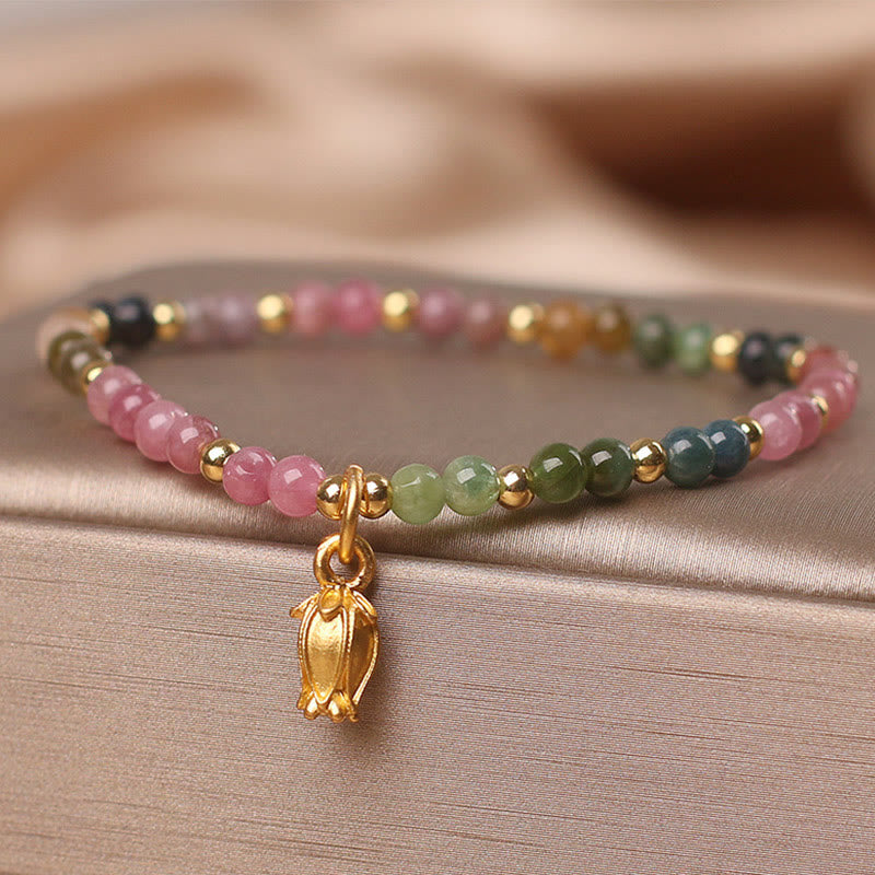 4mm Tourmaline Spiritual Bracelet for Positive Energy