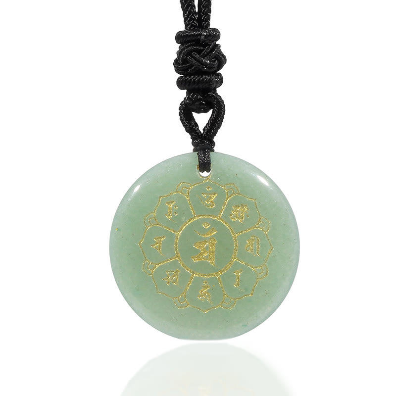 Om Mani Padme Hum Halskette | Schwarzer Obsidian Kraftanhänger