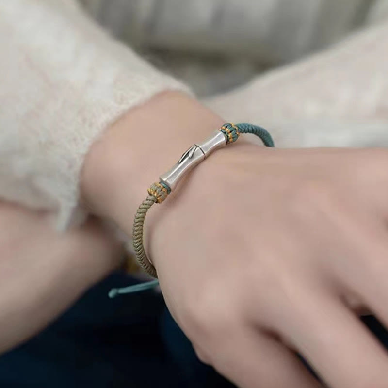 925 Sterling Silver Bamboo Protection Spiritual Bracelet