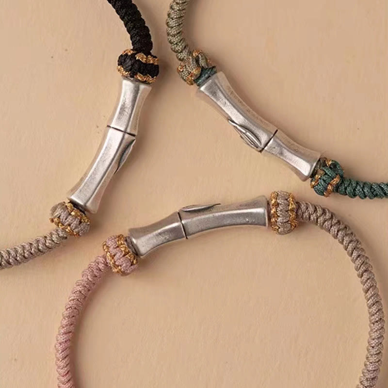 925 Sterling Silver Bamboo Protection Spiritual Bracelet