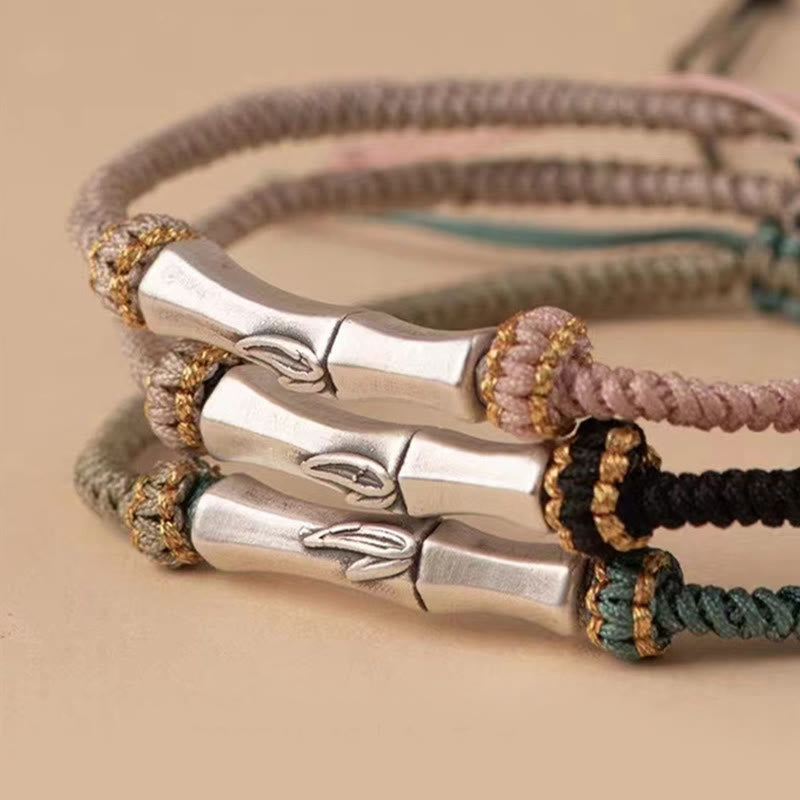 925 Sterling Silver Bamboo Protection Spiritual Bracelet