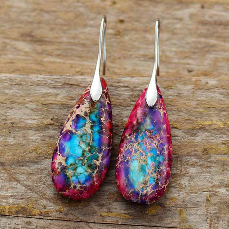 Emperor Stone Spiritual Earrings for Happiness & Balance