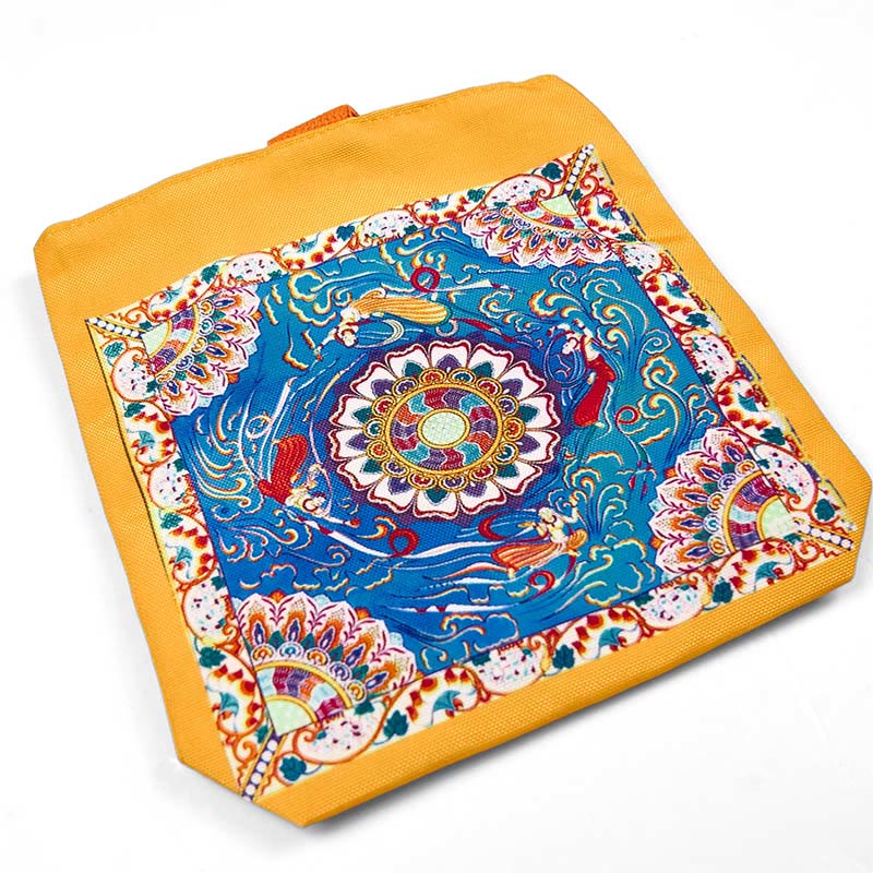 Dunhuang Canvas Handbag with Lotus 15cm