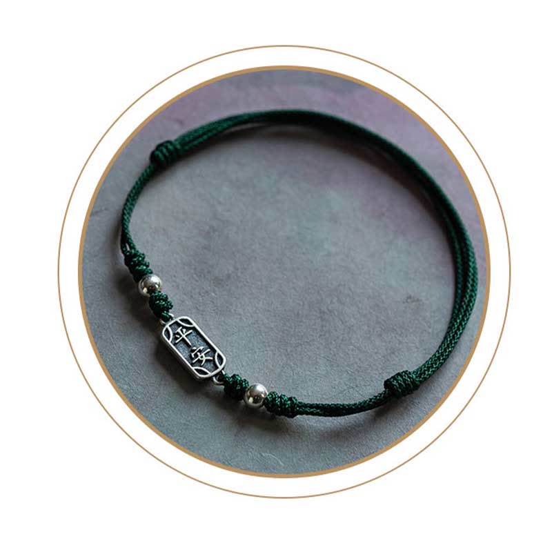 925 Sterling Silver Red String Bracelet for Peace & Joy