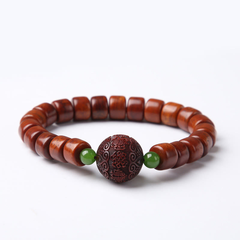 8*10mm Tibetan Yak Bone Strength Bracelet with Dzi Bead