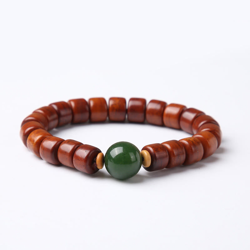 8*10mm Tibetan Yak Bone Strength Bracelet with Dzi Bead