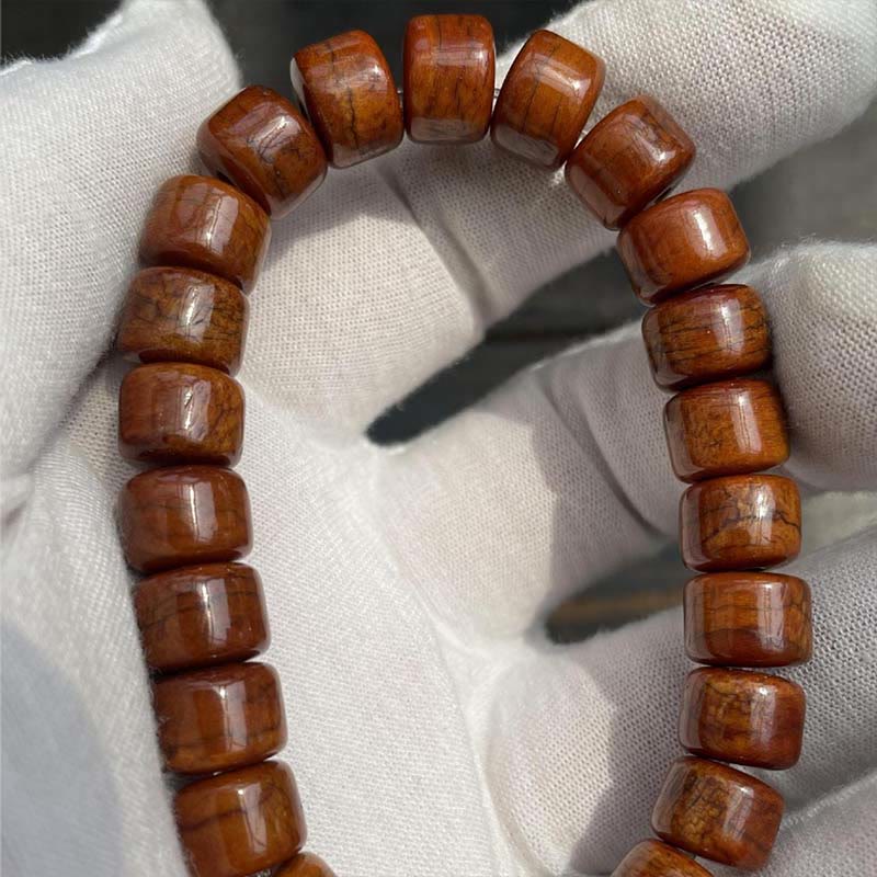 8*10mm Tibetan Yak Bone Strength Bracelet with Dzi Bead