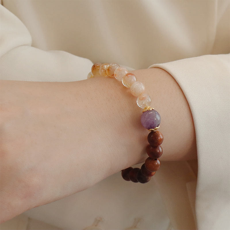 Sandalwood Rosewood Citrine Protection Bracelet 15-19cm