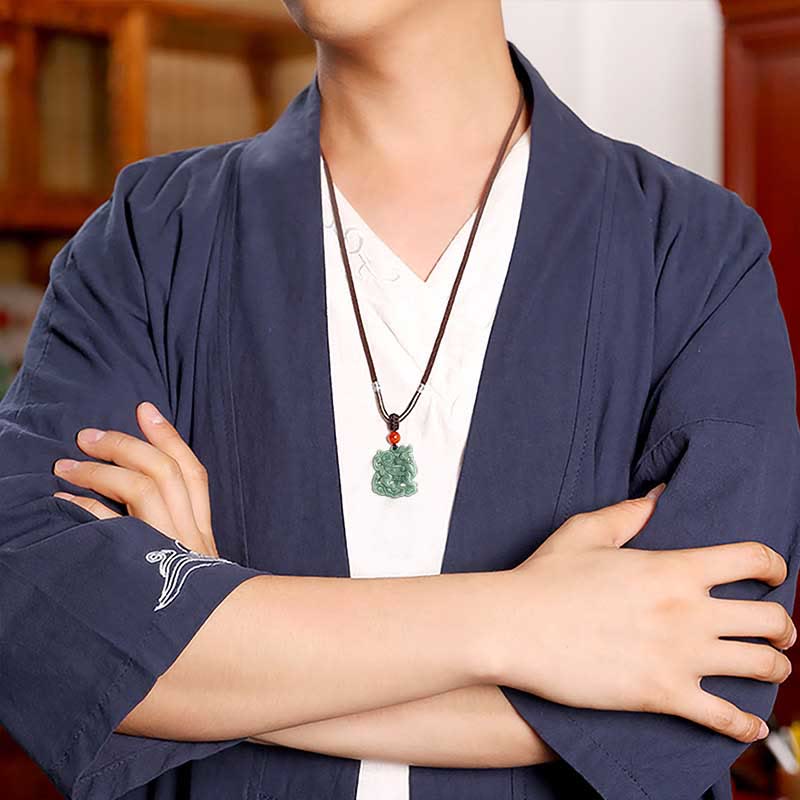 Jade-PiXiu-Halskette für Reichtum und Glück, spiritueller Schutz